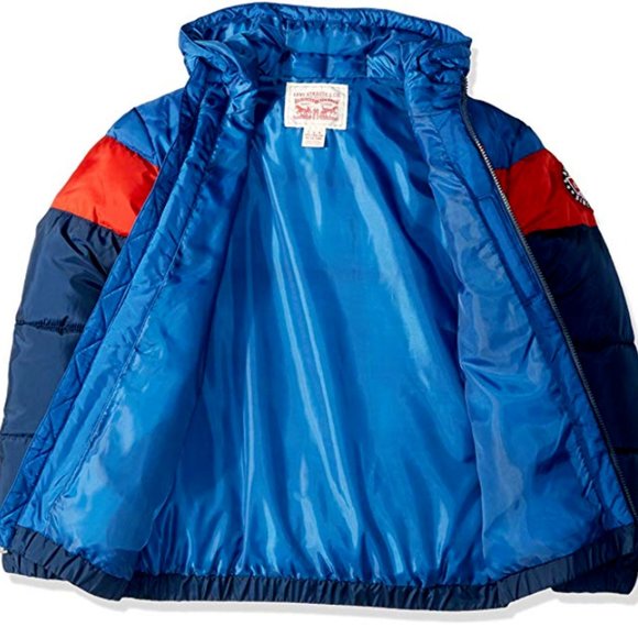 Jacket boys new size M 10-12 polyester body & lining hooded red, white and blue - Picture 3 of 3